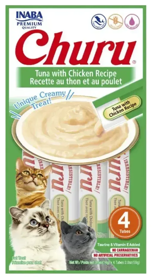 CHURU Cat tuna with chicken recipe (receta de atun con pollo) 4 tubes 56 g