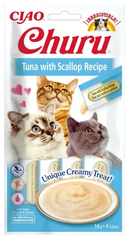 CHURU Cat tuna with scallop recipe (receta atun y ostion)4 tubes) 56 g